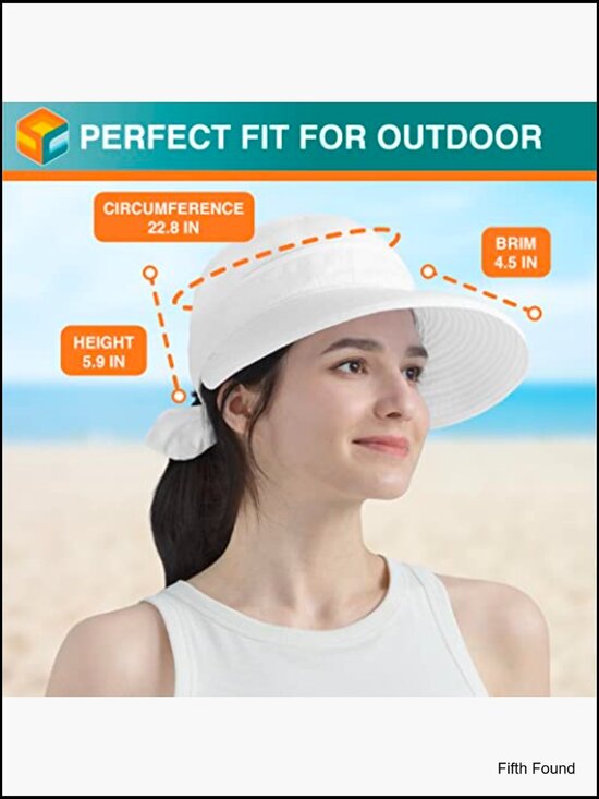 Convertible Zip-Off Sun Hat with Ponytail Hole, UPF 50+ Protection, Adjustable main image 5